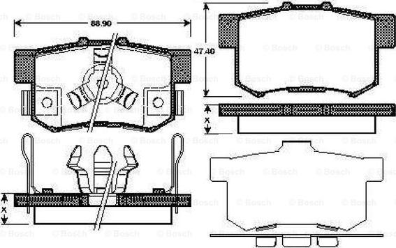 BOSCH 0 986 TB2 985 - Тормозные колодки, дисковые, комплект unicars.by