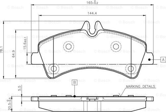 BOSCH 0 986 TB2 982 - Тормозные колодки, дисковые, комплект unicars.by