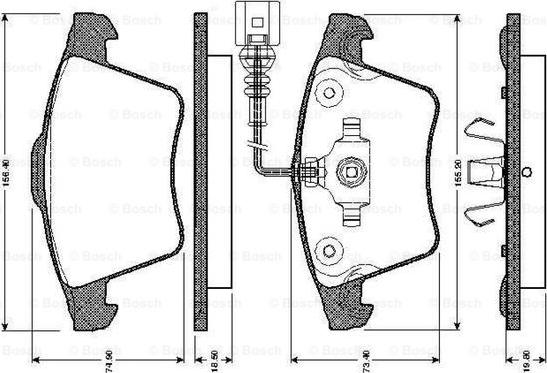 BOSCH 0 986 TB2 922 - Тормозные колодки, дисковые, комплект unicars.by