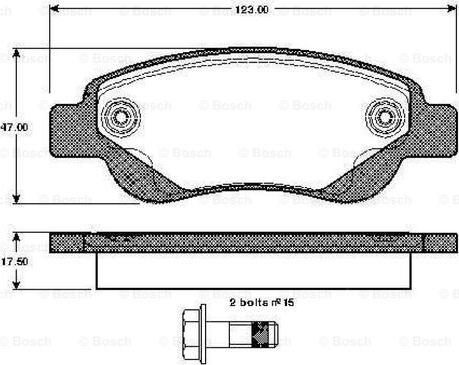 BOSCH 0 986 TB2 927 - Тормозные колодки, дисковые, комплект unicars.by