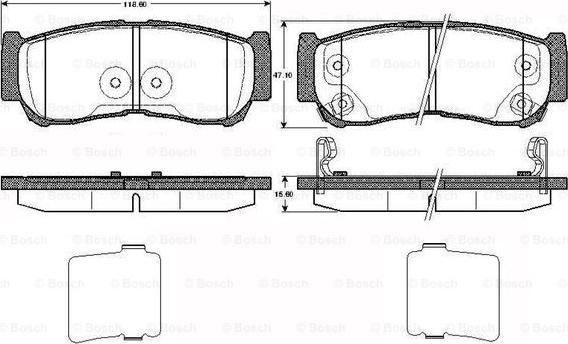 BOSCH 0 986 TB2 978 - Тормозные колодки, дисковые, комплект unicars.by