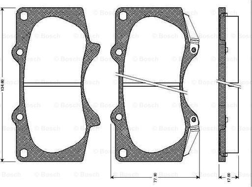 BOSCH 0 986 TB2 449 - Тормозные колодки, дисковые, комплект unicars.by