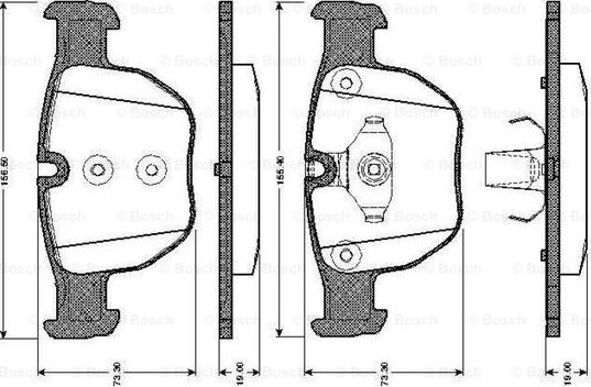 BOSCH 0 986 TB2 444 - Тормозные колодки, дисковые, комплект unicars.by