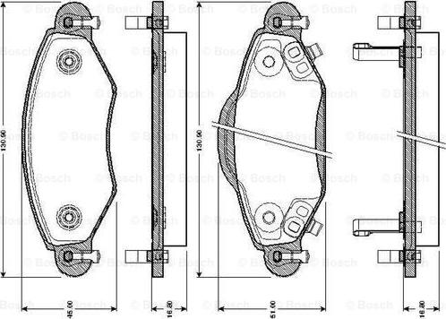 BOSCH 0 986 TB2 443 - Тормозные колодки, дисковые, комплект unicars.by