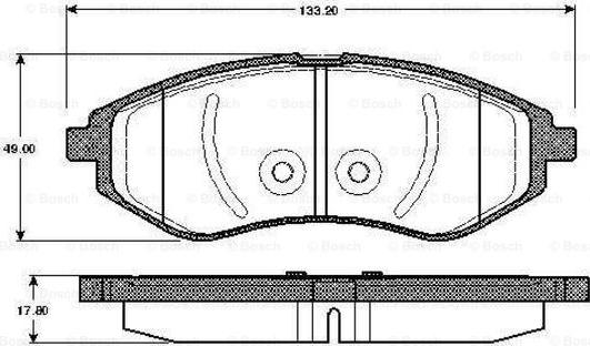 BOSCH 0 986 TB2 447 - Тормозные колодки, дисковые, комплект unicars.by