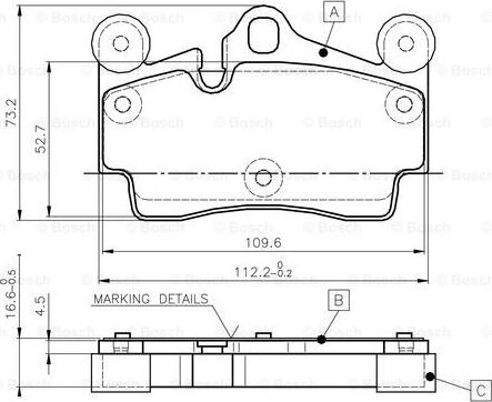 BOSCH 0 986 TB2 456 - Тормозные колодки, дисковые, комплект unicars.by