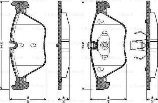 BOSCH 0 986 TB2 466 - Тормозные колодки, дисковые, комплект unicars.by