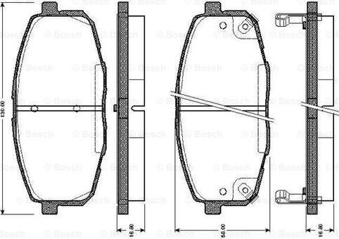 BOSCH 0 986 TB2 460 - Тормозные колодки, дисковые, комплект unicars.by