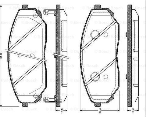 BOSCH 0 986 TB2 461 - Тормозные колодки, дисковые, комплект unicars.by