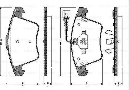 BOSCH 0 986 TB2 462 - Тормозные колодки, дисковые, комплект unicars.by