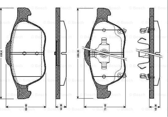 BOSCH 0 986 TB2 467 - Тормозные колодки, дисковые, комплект unicars.by