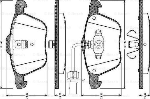 BOSCH 0 986 TB2 405 - Тормозные колодки, дисковые, комплект unicars.by