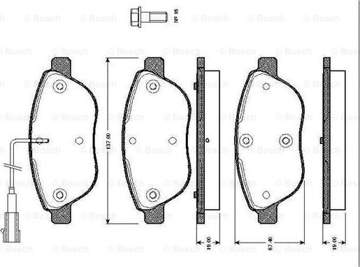 BOSCH 0 986 TB2 415 - Тормозные колодки, дисковые, комплект unicars.by