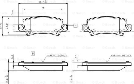 BOSCH 0 986 TB2 416 - Тормозные колодки, дисковые, комплект unicars.by