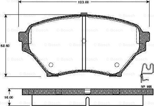 BOSCH 0 986 TB2 412 - Тормозные колодки, дисковые, комплект unicars.by