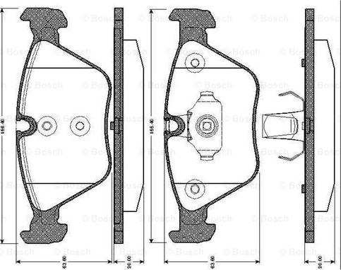 BOSCH 0 986 TB2 435 - Тормозные колодки, дисковые, комплект unicars.by