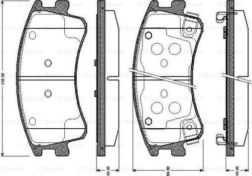 BOSCH 0 986 TB2 437 - Тормозные колодки, дисковые, комплект unicars.by