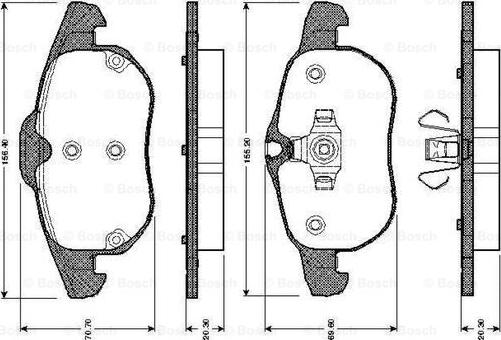 BOSCH 0 986 TB2 421 - Тормозные колодки, дисковые, комплект unicars.by