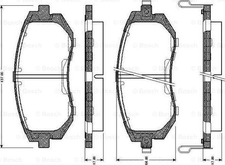 BOSCH 0 986 TB2 428 - Тормозные колодки, дисковые, комплект unicars.by