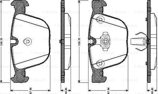 BOSCH 0 986 TB2 422 - Тормозные колодки, дисковые, комплект unicars.by