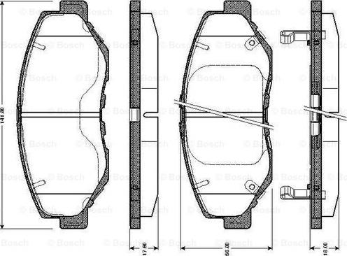 BOSCH 0 986 TB2 427 - Тормозные колодки, дисковые, комплект unicars.by