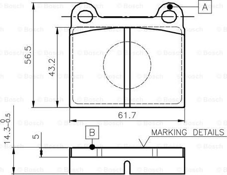 BOSCH 0 986 TB2 470 - Тормозные колодки, дисковые, комплект unicars.by