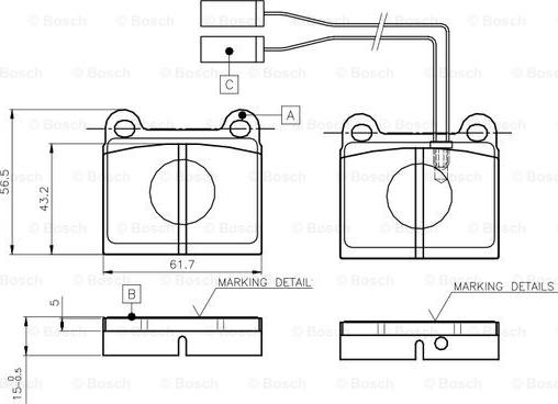 BOSCH 0 986 TB2 471 - Тормозные колодки, дисковые, комплект unicars.by