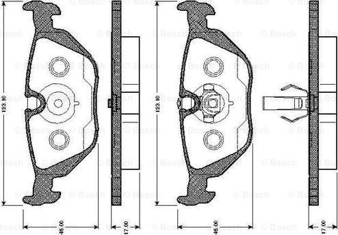 BOSCH 0 986 TB2 595 - Тормозные колодки, дисковые, комплект unicars.by