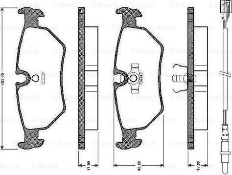 BOSCH 0 986 TB2 593 - Тормозные колодки, дисковые, комплект unicars.by