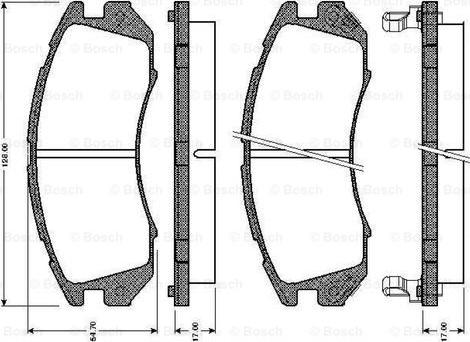 BOSCH 0 986 TB2 548 - Тормозные колодки, дисковые, комплект unicars.by