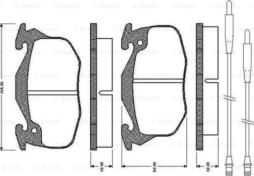 BOSCH 0 986 TB2 550 - Тормозные колодки, дисковые, комплект unicars.by