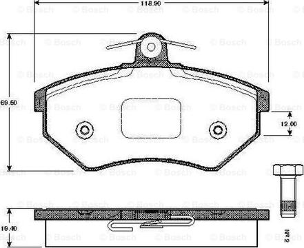 BOSCH 0 986 TB2 505 - Тормозные колодки, дисковые, комплект unicars.by