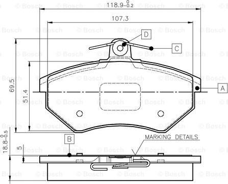 BOSCH 0 986 TB2 506 - Тормозные колодки, дисковые, комплект unicars.by