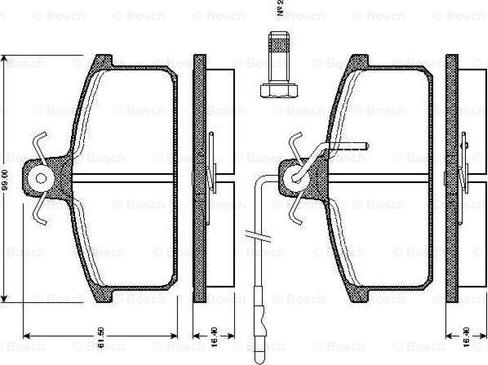 BOSCH 0 986 TB2 501 - Тормозные колодки, дисковые, комплект unicars.by