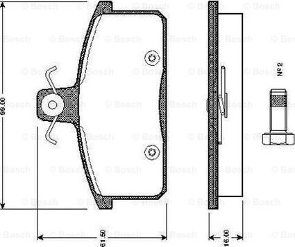 BOSCH 0 986 TB2 503 - Тормозные колодки, дисковые, комплект unicars.by