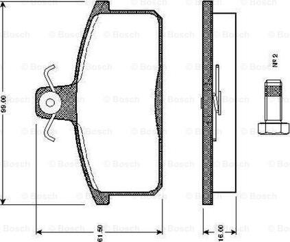 BOSCH 0 986 TB2 502 - Тормозные колодки, дисковые, комплект unicars.by