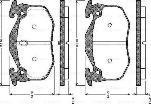 BOSCH 0 986 TB2 518 - Тормозные колодки, дисковые, комплект unicars.by