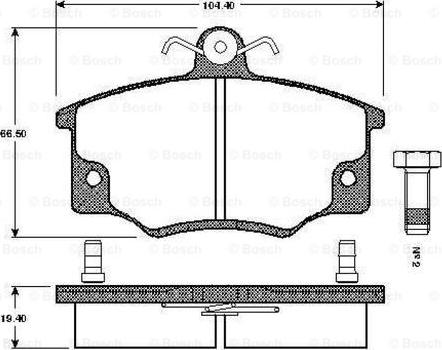 BOSCH 0 986 TB2 525 - Тормозные колодки, дисковые, комплект unicars.by