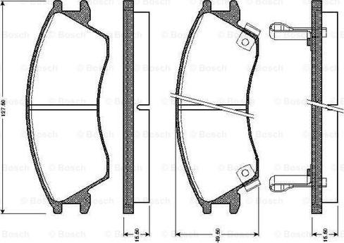 BOSCH 0 986 TB2 570 - Тормозные колодки, дисковые, комплект unicars.by