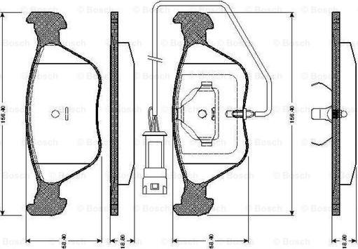 BOSCH 0 986 TB2 697 - Тормозные колодки, дисковые, комплект unicars.by