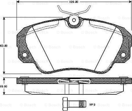 BOSCH 0 986 TB2 666 - Тормозные колодки, дисковые, комплект unicars.by