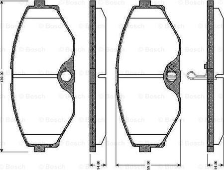 BOSCH 0 986 TB2 660 - Тормозные колодки, дисковые, комплект unicars.by