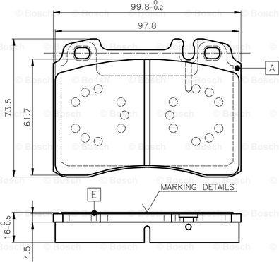 BOSCH 0 986 TB2 662 - Тормозные колодки, дисковые, комплект unicars.by