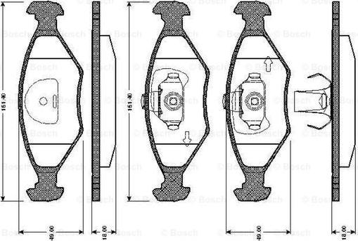 BOSCH 0 986 TB2 605 - Тормозные колодки, дисковые, комплект unicars.by