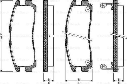 BOSCH 0 986 TB2 615 - Тормозные колодки, дисковые, комплект unicars.by