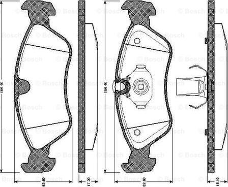 BOSCH 0 986 TB2 612 - Тормозные колодки, дисковые, комплект unicars.by