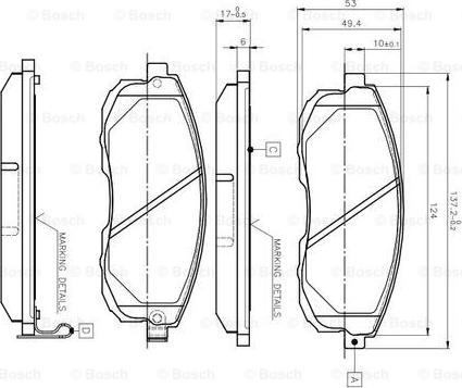 BOSCH 0 986 TB2 617 - Тормозные колодки, дисковые, комплект unicars.by