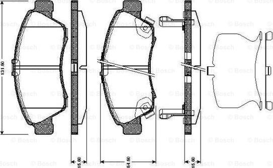 BOSCH 0 986 TB2 686 - Тормозные колодки, дисковые, комплект unicars.by