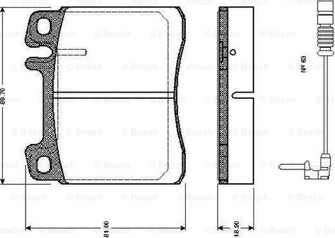 BOSCH 0 986 TB2 682 - Тормозные колодки, дисковые, комплект unicars.by