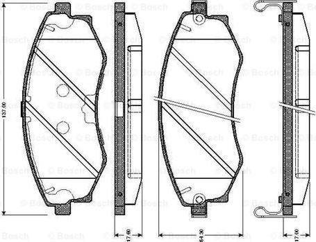 BOSCH 0 986 TB2 634 - Тормозные колодки, дисковые, комплект unicars.by